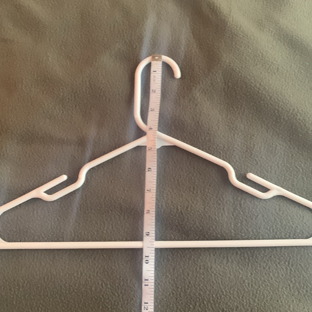 EUC white plastic tube hangers. Set of 15. Size approximately 16 1/2” x 9 3/4” - Picture 9 of 9